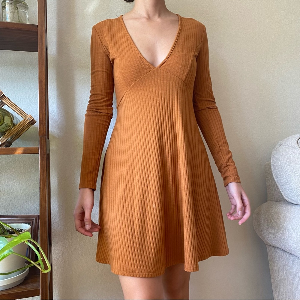 Forever 21 rib knit marigold skater dress sz S